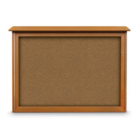United Visual Products Outdoor Enclosed Combo Board, 72"x36", Gold Frame/Green & Cork UVCB7236ODG-GREEN-CORK